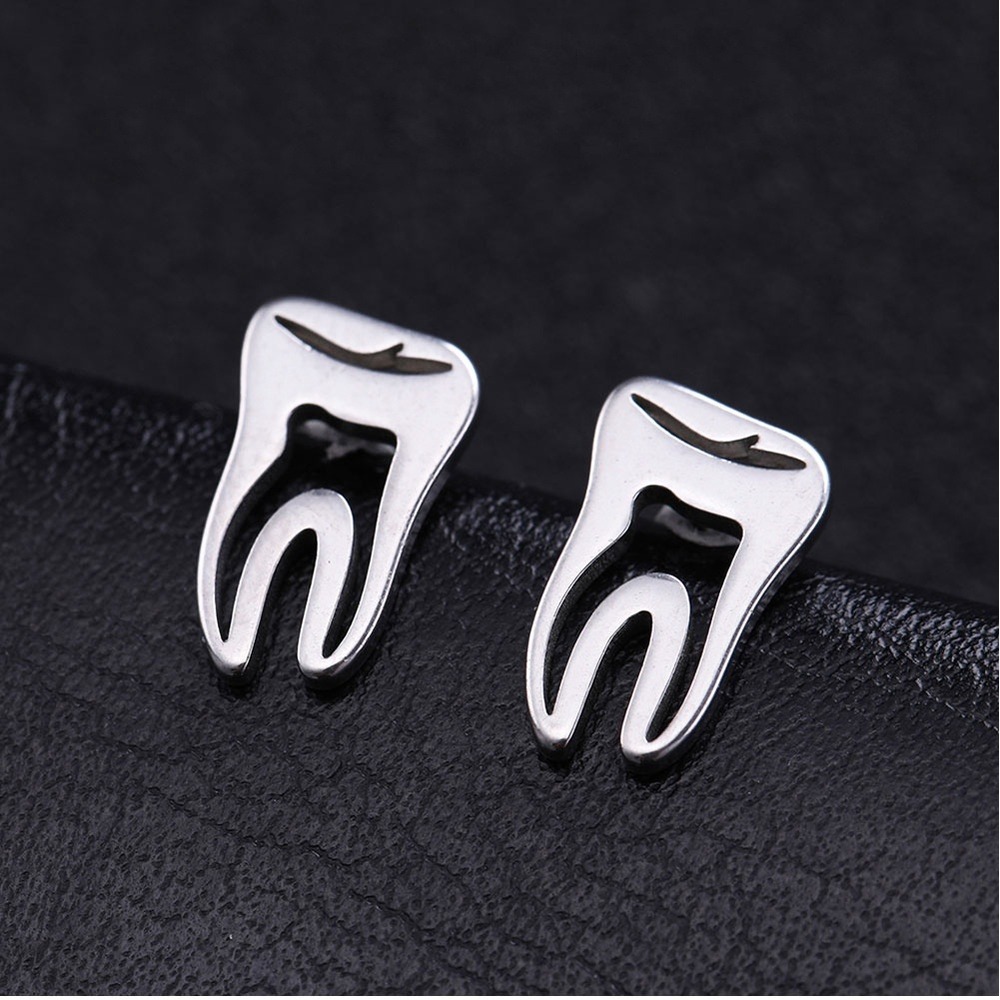 Dental Earrings,‎ Tooth Earrings, Dentist Earrings, Silver Stud Earrings